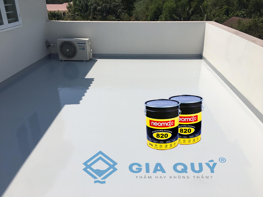 Dùng sơn chống thấm sân thượng neomax 820
